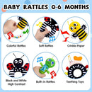 Baby Rattle Toys, Infant Soft Stuffed Animal Rattles Set - Sensory Development Toys, Baby Toys Stuffed Animals Soft Crinkle Sensory Handbells Baby Rattles, Soft Busy Toys for Toddlers Boys Girls by TinyTreasures Baby Boutique