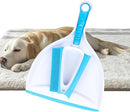 Pet Rubber Brush with Mini Dustpan,Dog Cat Hair Removal Brush with Squeegee,Portable Small Carpet Brush for Clothes,Cars,Sofa,Bed Sheet by CozyNest Decor