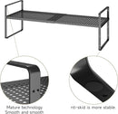 Hole Pattern Expandable Shelf Organizer,2Pack 10.2" Wide Easy to Assemble Cabinet Organizer Shelf, 16.5~27.1" Adjustable Height&Stackable Spice Organization for Cupboard, Black by CozyNest Decor