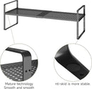 Hole Pattern Expandable Shelf Organizer,1Pack 10.2" Wide Easy to Assemble Cabinet Organizer Shelf, 16.5~27.1" Adjustable Height&Stackable Spice Organization for Cupboard, Black by CozyNest Decor