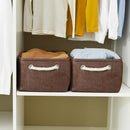 WarmHome Fabric Storage Bin Shelf Basket for Home, Closet(Brown-3 Pack, 13.8L9.8W6.7H) by TinyTreasures Baby Boutique