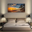 DZL Art S74775 Canvas Painting Print Paradise Tropical Island Beach with Palms Photograph Print Nature Pictures Wall Art Canvas Prints Painting for Living Room Bedroom Decor Office Wall Decor by CozyNest Decor