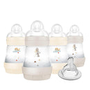 MAM 5oz Easy Start Anti-Colic Baby Bottles, Slow Flow with Bonus Medium Flow Nipple, Reduces Colic, Gas, & Reflux, Easy-to-Clean, BPA-Free, Baby Bottles for Newborns, 0-3 Months by TinyTreasures Baby Boutique