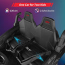 2 Seaters 24V Ride on UTV with Remote Control,10AH Battery, 400W Powerful Motors with 17" EVA Wheels, 20.5“ Seat Width Electric Ride Toy with Metal Suspension,LED Lights,Music,Horn (Black) by TinyTreasures Baby Boutique