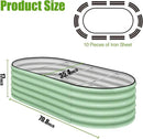 SnugNiture Galvanized Raised Garden Bed, 6x3x1.5ft Oval Metal Planter Box for Planting Outdoor Plants Vegetables by GreenHaven Gardens