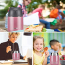 Insulated Thermo Food Jar for Hot & Cold Food for Kids Adult, 17&24 oz Soup Thermal Hot Food Containers for Lunch, Triple Layer Insulation Stainless Steel Food Jar with Spoon (2 Pack Pink) by TinyTreasures Baby Boutique