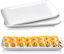 DELLING Large Serving Platter Set 12in White Rectangular Serving Plates/Salad Dish - Big Serving Trays for Parties Meat, Sushi, Dinner Plate Oven Safe Dinnerware Set of 3 by CozyNest Decor
