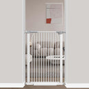 40.5" Extra Tall Baby Gate for Stairs No Drill, 29.6"-32.5" Narrow Wide Dog Gate Indoor, Pressure Mounted Safety Child Gate, Cat Doggie Pet Gate for House Doorways Walk Through, White by TinyTreasures Baby Boutique