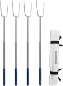 32" Heavy Duty Hot Dog Roasting Sticks for Campfire, Smores Sticks for Fire Pit Long, Marshmallows Skewers (4 Pack) by GreenHaven Gardens