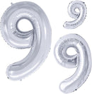 GOER Silver Foil Balloons Number 9,Huge Number Balloons for 9th Birthday Party Supplies Anniversary Decorations(3 pcs,42 inch,32 inc,16inch) by TinyTreasures Baby Boutique