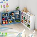 IOTXY Open Shelf Low Bookcase - Wooden 3-Tier Floor Standing Display Cabinet Organizer with Base, 10 Cubes Short Horizontal Bookshelf in Pear Yellow by CozyNest Decor