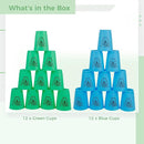 yeesport Sport Stacking Cups, 24pcs Sports Stacking Cups Sport Training Game for Challenge Competition Travel Party Gift for Kids and Adults (Blue+Green) by TinyTreasures Baby Boutique