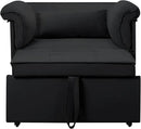 Pull Out Sofa Bed, Convertible Sleeper Chair Bed with Lumbar Pillow, 3-in-1 Sofa Chair with 3 Adjustable Backrest, Armchair Sleeper Small Couch for Small Spaces Living Room Black by CozyNest Decor