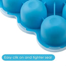 Samuelworld Baby Food Storage Container, 12 Portions x 2.5oz - BPA Free Silicone Freezer Tray with Clip-On Lid for Breast Milk Storage, Homemade Baby Food, Vegetable & Fruit Purees - Blue by TinyTreasures Baby Boutique