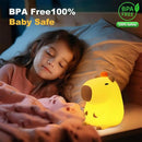 Capybara Little Night Light for Kids, Portable USB Rechargeable Animal Lamps Touch Control Lamp, Silicone Night Light with Timing Function,Children's Christmas Gifts by TinyTreasures Baby Boutique