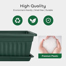 GROWNEER 6 Packs 17 Inches Green Flower Window Box Plastic Vegetable Planters Long Pots with 15 Pcs Plant Labels for Outdoor Indoor Windowsill Patio Garden Home Decor Porch by GreenHaven Gardens