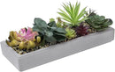 MyGift 15 Inch Mixed Color Assorted Artificial Succulent Plant Arrangement in Modern Gray Clay Planter Tray by CozyNest Decor