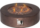 COSIEST Outdoor Propane Fire Pit Coffee Table w Dark Bronze 42 inch Round Base Patio Heater, CSA Certified, 50,000 BTU Stainless Steel Burner, Free Lava Rocks, Waterproof Cover by GreenHaven Gardens