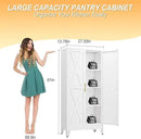 61" H Metal Kitchen Pantry Storage Cabinet, Freestanding Cupboard with 2 Doors and 3 Adjustable Shelves, Standing Storage for Kitchen, Bathroom, Garage, Dinning Room or Utility Room（White） by CozyNest Decor