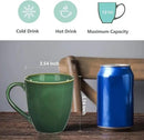 vicrays Coffee Mug Set, 12 Ounce, Set of 6, Ceramic Mug for Men, Women, Unique Glazed Mugs with Handle for Coffee, Tea, Milk, Cocoa, Cereal(Green) by CozyNest Decor