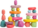 OESSUF Stacking Rocks 26Pcs Stacking Blocks Balancing Stones Wooden Building Toys Wood Stone Stacking Game for Toddler Sorting Preschool Educational Montessori Stacking Rocks for Kids by TinyTreasures Baby Boutique