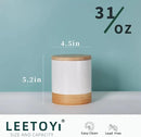 LEETOYI Ceramic Food Storage Jar with Seal Lid,Kitchen Canisters for Countertop, Serving for Ground Coffee, Tea, Sugar, Salt and More 31 Oz White by CozyNest Decor