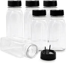 RoyalHouse - 6 Pack 14 Oz Plastic Spice Jars with Black Cap, Clear and Safe Plastic Bottle Containers with Shaker Lids for Storing Spice, Herbs and Seasoning Powders, BPA Free, Made in USA by CozyNest Decor