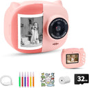 Instant Print Camera Toy for Kids, Girls Birthday Gifts for 3 4 5 6 7 8 Year Old Learning Music Story Player, 1080P HD Dual-Lens Creative Instant Camera (Pink) by TinyTreasures Baby Boutique