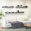 70.9 Inches Long Floating Shelves, 2 Set Modern Wall Shelf for Bedroom, Nursery Book Shelf with Lip, Picture Ledge Shelf for Wall Decor Living Room Bathroom Kitchen - Black by TinyTreasures Baby Boutique