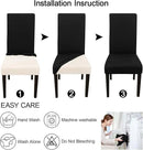 JQinHome 6 Pcs Dining Chair Slipcover,High Stretch Removable Washable Chair Seat Protector Cover for Home Party Hotel Wedding Ceremony (Black) by CozyNest Decor