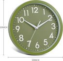 Wall Clock Analog 10 Inch Simple Silent Non Ticking Battery Operated Modern Decorative for Kitchen Office Bedroom Bathroom Living Room(Olive Green) by CozyNest Decor