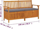 vidaXL Outdoor Storage Bench Deck Box for Patio Furniture Solid Wood Acacia by CozyNest Decor
