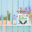 Summer Decor Beach Decorations Flip Flop Wooden Sign Rustic Home Decor 5 x 5 Inches by CozyNest Decor