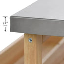 Outdoor Grill Table with Stainless Steel Top, Farmhouse Solid Wood Kitchen Island Cart with Internal Storage Rack, Outdoor Bar Cart with Storage Cabinet, Spice & Towel Rack, Natural by CozyNest Decor