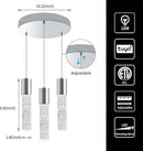 OKELI Smart Dimmable LED 3-Light Pendant Light for Kitchen Island, 18W 1350LM Modern Bubble Crystal Island Light Fixture with TUYA App & Voice Control, Adjustable 3000K-6000K, Electro-Chrome, Round by CozyNest Decor