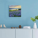 The lavender scenery all over the lake at sunset is suitable for posting in the living room bedroom office landscape poster wall painting by CozyNest Decor