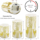 Gold Deer Flameless Candles with 6H Timer, Set of 3 Real Wax LED Flickering Candles, Christmas Pillar Candles with Gold Elk Decor for Home Party Decorations(H6 x D3) by GreenHaven Gardens