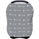 Nursing Carseat Canopy Breastfeeding Cover - Multi-use Stretchy Car Seat Covers for Babies, Baby Shower Gifts (Grey Arrows) by TinyTreasures Baby Boutique