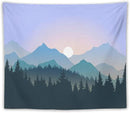 HZOHNAGO Mountain Tapestry Forest Mountain Sunrise Pattern Printed Wall Tapestry Wall Hanging for Bedroom Living Room Dorm 60" W x 50" H by CozyNest Decor