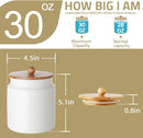 Sweejar Ceramic Kitchen Canisters, 28 FLOZ Porcelain Food Storage Jar with Airtight Seal Wooden Lid, Home Container Serving for Coffee Beans, Tea-leave, Sugar, Salt and More, Tool Bucket (Gray) by CozyNest Decor