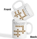 Trending Custom Brothers And Sisters Forever Linked Together Crossword Puzzle Art Personalized Mug, Gift For Brothers, Sisters, Siblings, Family Member on Birthday Christmas by TinyTreasures Baby Boutique