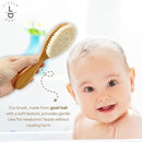 Premium Baby Hair Brush Set – Natural Goat Hair & Bamboo Bristle Brushes, Beechwood Comb, Cotton Pouch – Gentle Scalp Care for Newborns & Toddlers, Gift-Ready & Eco-Friendly by TinyTreasures Baby Boutique