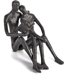 Ambipolar Romantic Reading Couple Bookshelf Decor, Cast Iron Bookend, Aesthetic Room Decor, Office Desk Decor, Home Decorative Bookend for Heavy Books, Satin Black by CozyNest Decor