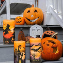 Wondise Halloween Flameless Flickering Candles with 6hrs Timer, Battery Operated Candles with Halloween Decals Real Wax LED Pillar Candles for Halloween Home Table Decor (3 x 6 Inches), Orange by CozyNest Decor