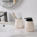 2Pcs Toothbrush Holder for Bathroom - Marble Brown Ceramic Tooth Brushing Holders Set, Toothbrush Cup & Toothpaste Organizer for Bathroom Countertop, Makeup Brush Holder, Pen Holder for Home Storage by CozyNest Decor
