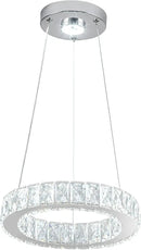11.8" Crystal Chandelier LED Round Flush Mount Ceiling Light Fixture Modern Hanging Pendant Lighting Mini Ring Chandeliers for Dining Room Kitchen Island Hallway Bathroom (Cool White) by CozyNest Decor