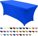 ABCCANOPY 6 FT Royal Blue Spandex Table Cover Stretch Fitted Wrinkle Resistant Tablecloth Reuse for Rectangular Folding Table Patry Event Wedding Banquet Protector by CozyNest Decor