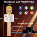 BONAOK Wireless Bluetooth Karaoke Microphone,3-in-1 Portable Handheld Karaoke Mic Speaker Machine Home Party Birthday for All Smartphones (Q37 Gold) by TinyTreasures Baby Boutique