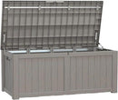 120 Gallon Deck Box,Resin Outdoor Storage Box with Lockable for Patio Furniture, Pool Accessories, Garden Tools Waterproof Outside Storage Box, Grey by CozyNest Decor