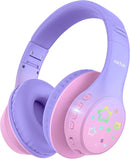 EarFun K4 Kids Bluetooth Headphones, Wireless Headphones with LED Lights, 74/85/94dBA Volume Limited, Built-in Mic, 90H Playtime, Bluetooth 5.4 Over Ear Headphone for iPad/Tablet/School, Violet by TinyTreasures Baby Boutique